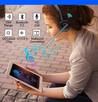 Produsen Headset Bluetooth Tiongkok dengan Mikrofon, Basis Pengisian Daya, Mikrofon Senyap, untuk Pusat Panggilan Kantor Rumah