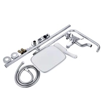 Système de douche thermostatique de luxe en laiton chromé à poignée unique 3-en-1 multifonction avec jets pluie et massage pour hôtel/maison