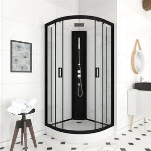 Oumeiga moderna cabina doccia scorrevole nero opaco 85*85*210cm <span class=keywords><strong>quadrante</strong></span> posto ad angolo materiale di vetro per il bagno - Product Image 2