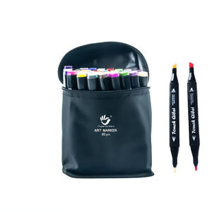 30/40/60/80/168 צבעים סמנים מנגה שרטוט סמנים 168 מברשת כפולה אלכוהול מורגש בית הספר לאמנות - Product Image 2