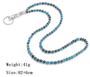 Tali Gantungan Ponsel Batu Alam Warna-warni Buatan Tangan, Tali Panjang Anti-Hilang, Tempat Kartu Identitas, Tali Leher untuk Wanita dan Remaja Putri - Product Image 6