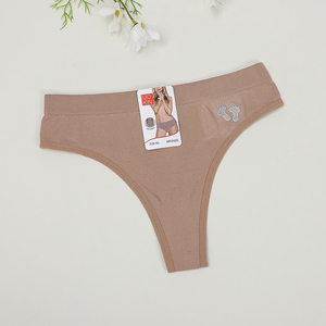 <span class=keywords><strong>Culotte</strong></span> string <span class=keywords><strong>sans</strong></span> couture en polyester tricoté confortable taille haute pour femme, sexy et <span class=keywords><strong>mature</strong></span>, antibactérienne et respirante - Product Image 3