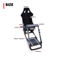 JBR1012H Cockpit de Jeu Noir pour PS4 PS5 PC Simulateur de Course Support Volant Siège Baquet Simulateur de Conduite Automobile