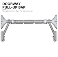 Barre de traction pour porte, robuste, longueur réglable, avec poignée antidérapante pour tractions, dips et entraînement à domicile