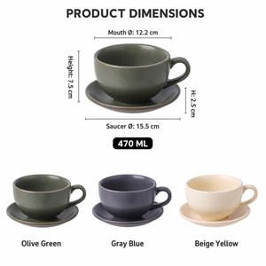 Mug à latte en céramique personnalisé Kingze avec logo, style européen, 470 ml, ensemble <span class=keywords><strong>tasse</strong></span> et soucoupe pour café et maison - Product Image 3