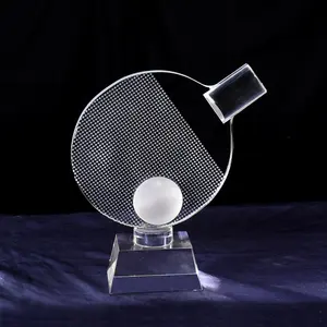 MH-NJ00569 custom Crystal Table Tennis Trophy Awards