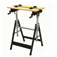 Banc de travail industriel réglable en acier et MDF - Conception pliable portable, capacité de charge de 100 kg, surface thermolaquée