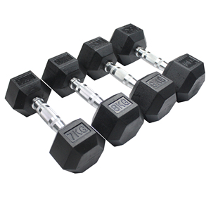Nhà Máy Bán buôn miễn phí trọng lượng dumbells phòng tập thể dục cao su Hex Hexagon quả tạ đặt lb - Product Image 5