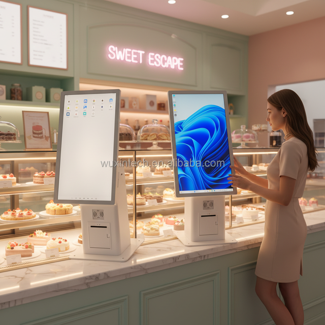 WUXIN Store Payment Kiosk with Touch Screen Barcode Reader Facial Recognition Receipt Printer & Cash Module for Transport Events