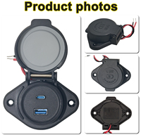 Cargador de Coche con Doble Puerto USB de Carga Rápida de Fábrica, DC16-90V, 36W USB-A y 30W Tipo C, para Vehículos Eléctricos, Scooters, Barcos