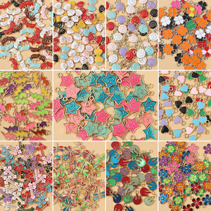 Soji Tự Làm Đồ Trang Sức Làm Mặt Dây Dễ Thương Sao Clover Chéo Chuồn Chuồn Ngọn Lửa Hoa Hình Men Quyến rũ Trong Hỗn Hợp Màu Sắc Chủ Yếu Hợp Kim - Product Image 1