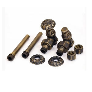 Vanne thermostatique traditionnelle coudée <span class=keywords><strong>en</strong></span> laiton antique <span class=keywords><strong>pour</strong></span> radiateurs <span class=keywords><strong>en</strong></span> <span class=keywords><strong>fonte</strong></span> - Product Image 1