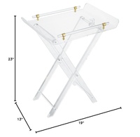 Tables d'appoint pliables portables en acrylique pour salon, chambre, hall d'entrée – Tables latérales transparentes avec poignée pour café