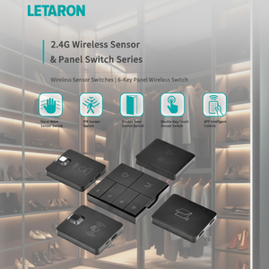 LETARON Nouveau Interrupteur Intelligent Sans Fil 2.4G 3V Basse Consommation Rechargeable avec Capteur Tactile/IR pour le Contrôle de l'Éclairage d'Armoire - Product Image 1
