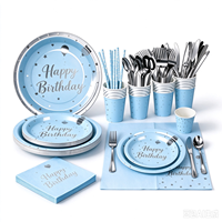 Service de table de fête d'anniversaire pour enfants de luxe Lanweier, en papier, style lapin et œuf, ensemble complet avec tous les accessoires, personnalisable