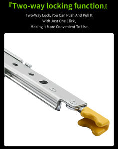 Vendeur chaud 76mm Pull Out Rail Roulement <span class=keywords><strong>À</strong></span> Billes Glissières De Tiroir Avec Serrure Heavy Duty Télescopique <span class=keywords><strong>Plateau</strong></span> Piste 220kg Chargement - Product Image 6