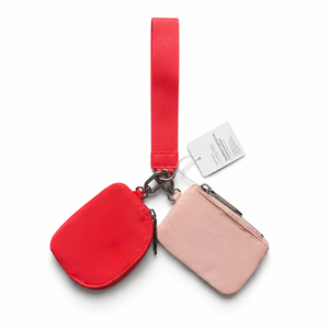 Bolsa de accesorios diarios pequeña de nailon con cremallera, llavero y cordón de muñeca brillante, dos en uno, desde almacén de EE. UU. - Product Image 2