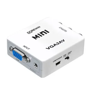 صندوق محول محول صغير VGA إلى AV مركب بسعر جيد مع محول صوت vga إلى av vga2av