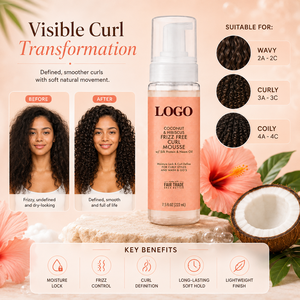 Mousse Coiffante Définition Boucles Coco Hibiscus 222ml Anti-Frisottis Vente en Gros Marque Privée OEM ODM - Product Image 2