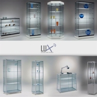 Vente directe de meubles de qualité, vitrine en verre personnalisée pour l'affichage de sacs et de sacs à main, directement de l'usine