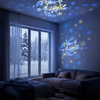 Projecteur LED Rotatif Dynamique pour Maison Intelligente, Projecteur de Lumières Océaniques Rechargeable, Luminosité Réglable, Alimentation USB