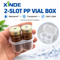 Boîtes à flacons de peptides en plastique PP transparent étanches XINDE 10 ml à 2 compartiments, support pour 2 flacons de 3 ml