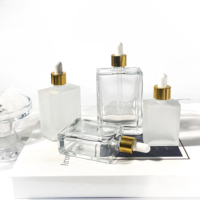 Flacons d'huile essentielle rectangulaires de luxe, flacon d'huile corporelle 30ml 50ml 100ml, flacon compte-gouttes en verre, flacon de crème pour les yeux, emballage cosmétique