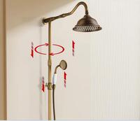 Robinet de douche thermostatique encastré en laiton brossé style antique avec jet pluie, installation facile