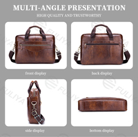 FULIYA vente en gros Vintage porte-documents en cuir pour hommes pochette d'ordinateur étanche sac à bandoulière homme d'affaires sac à main porte-documents