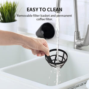 Machine à café à filtre permanent, système anti-goutte intelligent, arrêt automatique, compacte, <span class=keywords><strong>petite</strong></span> <span class=keywords><strong>cafetière</strong></span> à filtre - Product Image 4