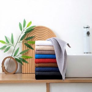 Serviette en coton tissée carrée - Épaisse et douce, écologique, séchage rapide, bonne absorption d'eau, sans perte de fibres, pour usage domestique, serviette pour le visage - Product Image 2