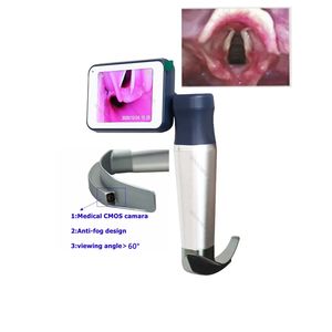 Laryngoscope vidéo d'anesthésie réutilisable jetable lame vétérinaire laryngoscope vidéo médical sans fil à 70 degrés - Product Image 1
