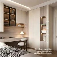 Ensemble de meubles de chambre tout-en-un sur mesure avec lit tatami autoportant, armoire intégrée et bureau, gain de place, pour villas et petits appartements