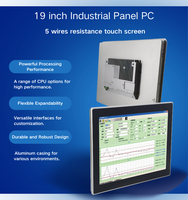 PC industriel tactile résistant sans ventilateur 19'' avec processeur Celeron 3855U, 4 Go de DDR4, étanche, 4 ports USB, 2 ports LAN, 2 ports COM, alimentation CC 9-36V - Nouveauté très demandée