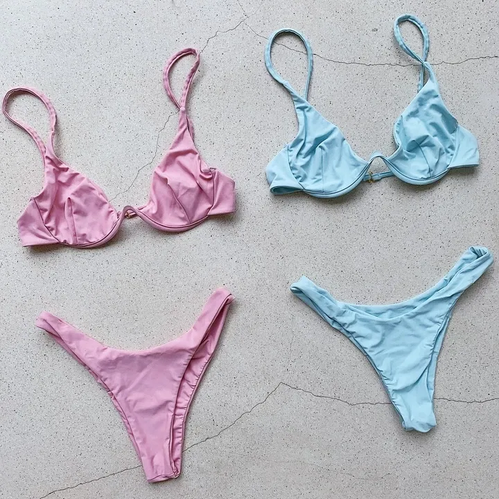 Yüksek kaliteli üretici özel push up bikini brezilyalı kesim baskı kadın mayo