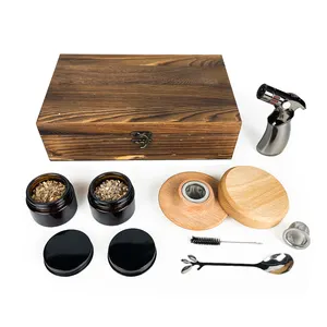 Vendita calda Cocktail Smoker Kit Old Fashioned Drink Smoker per Cocktail whisky Bourbon In confezione regalo In legno