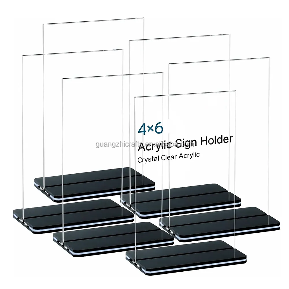 Vakbeurs Acryl Standbord Display 4X6 Inch Acryl Bord Houder Papier Houder