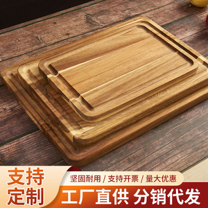 Household acacia wood cutting board, solid wood <b>kitchen</b> kneading and rolling board, restaurant <b>kitchen</b> thickened wooden cutting - Product Image 5
