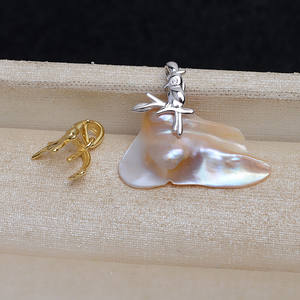 Pendentif tête d'oiseau de style baroque en argent S925 fait main Wenchi avec sertissage de perle vide, accessoire de bricolage, chaîne en acier, modèle chinois 13145 - Product Image 1