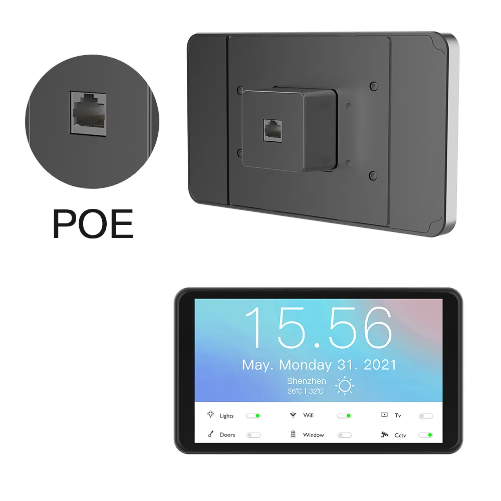 Tablette tactile Android Poe pour maison intelligente, support mural tactile 5.5 7 8 10.1 pouces, mini tablette PC Linux, personnalisable sans vente au détail