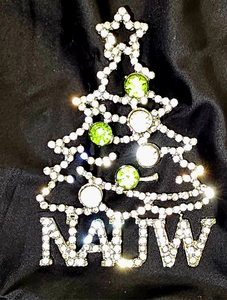 NAUW 1910 Universität Sorority Bling Grün Kristall Perle Lady Rotundity Rose Strass Brosche Schmuck Gesellschaft Pins Frauen Geschenk - Product Image 5