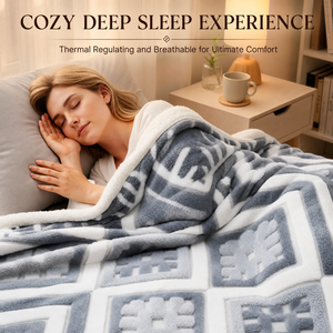 Manta de poliéster raschel premium de Polonia, 200x230 cm, diseño geométrico, estilo moderno, para uso en invierno, plegable, rectangular, para el hogar. - Product Image 5
