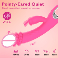 Vibrateur Lapin Rechargeable en Silicone pour Femme, Dildo Double Vibration pour Massage du Point G et du Clitoris, Jouet Sexuel Féminin