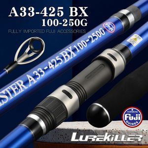 <span class=keywords><strong>LUREKILLER</strong></span> Nouvelle <span class=keywords><strong>Canne</strong></span> à Pêche Surf en Carbone 420cm 100-250g 4 Sections Action BX Guides FUJI - Product Image 1