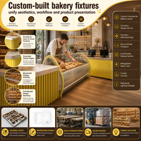 Vitrina para Pastelería, Exhibidor de Panadería, Estante para Exhibición de Pan, Vitrina para Pasteles, Mostrador de Café, Mostrador de Caja, Muebles Personalizados