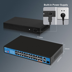 מתג poe ai 27 יציאה מהיר ethernet <span class=keywords><strong>10</strong></span>/100Mbps pe מתג עם הגנה להאריך, עדיפות, מצב בידוד עם 2 bt 60w יציאות - Product Image 5