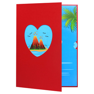 Tarjeta de Felicitación Romántica 3D con Forma de Volcán para el Día de San Valentín, Interesante Tarjeta de Mensaje de Bendición 3D Pop-up para Aniversario - Product Image 4