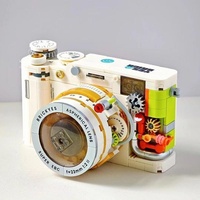 Model Kamera Retro Baru 2026, Ornamen 40-Piece, Puzzle Plastik DIY Tingkat Kesulitan Tinggi, Mainan Blok Bangunan Tema Hewan Alam, Hadiah