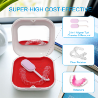 Nouvelle Boîte à Prothèses Dentaires Personnalisable avec Logo, Boîte de Rangement Invisible en Plastique pour Gouttières Orthodontiques et Retainers, Étui pour Gouttières et Prothèses Dentaires