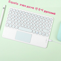 Keyboard Nirkabel Mini ZLY yang Dapat Diisi Ulang dengan Touchpad, Keyboard Nirkabel BT untuk Laptop, Tablet, dan Pad Mini